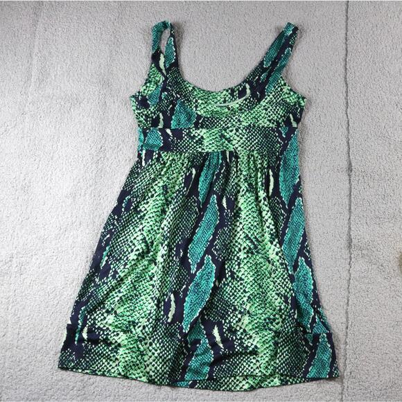 DVF Diane Von Furstenberg Dress 10 FERDON Green Python Snake Silk Jersey Mini - Picture 3 of 8